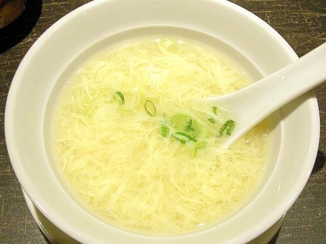 青菜豆腐蛋花湯
